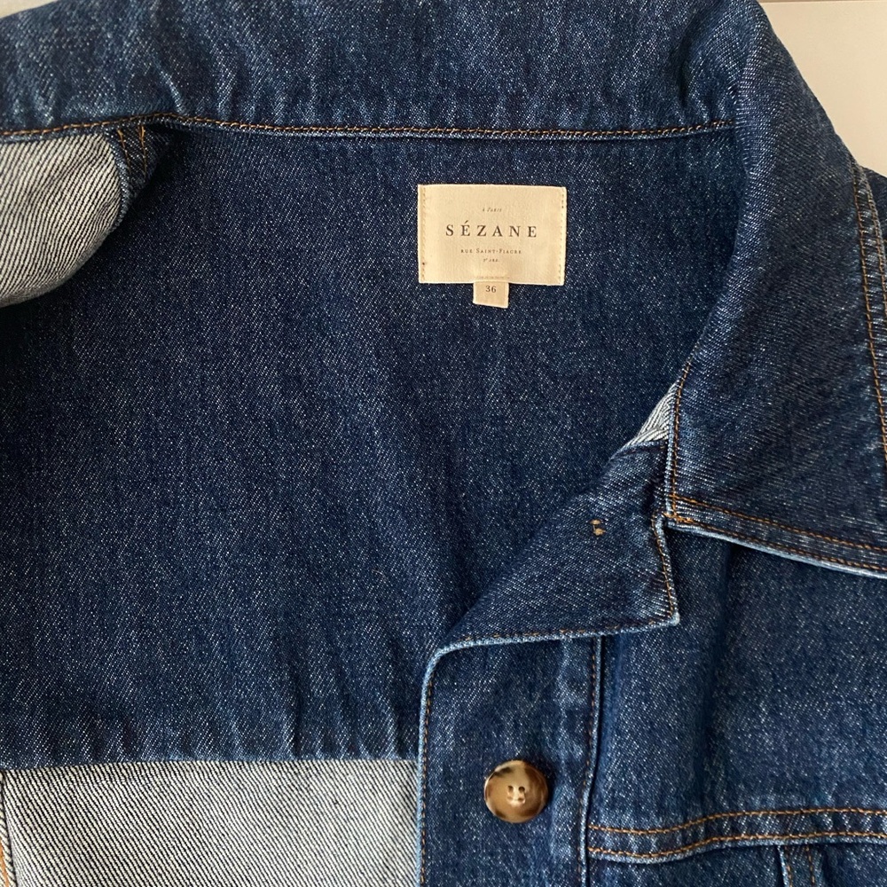 Sezane Erwana Blue Denim Jacket - Picture 4 of 6